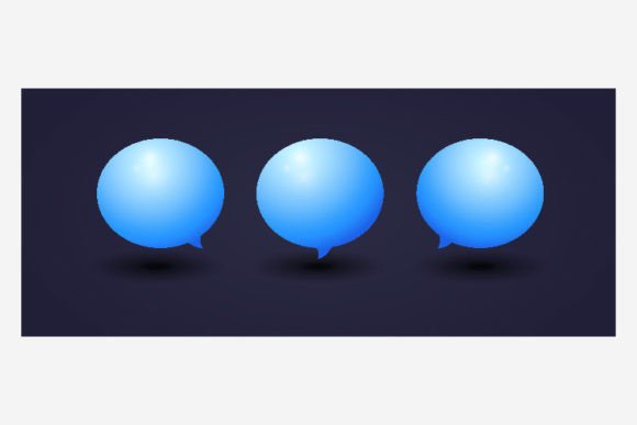 3D Bubble Chat Style Render Vector Set