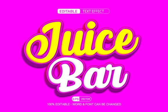 3D Editable Text Effect Vector for Juice Bars: A Creative Design Solution
