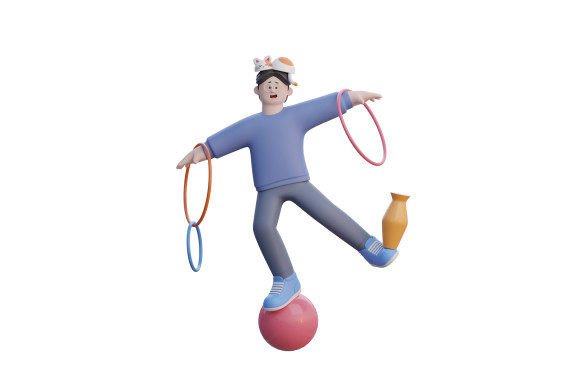 3D Man Doing Acrobat