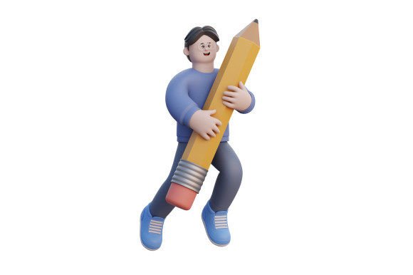 3D Man Hugging Pencil: A Bold Design Statement