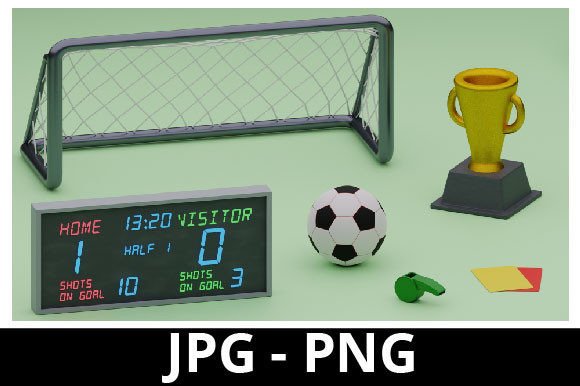 3d Rendered Soccer Set Includes Soccer B