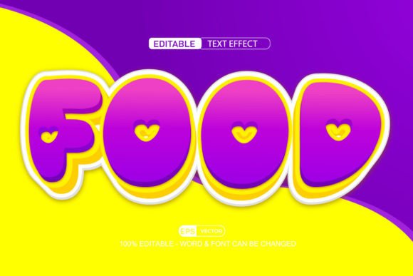 Best Food 3D Editable Text Effect Vector