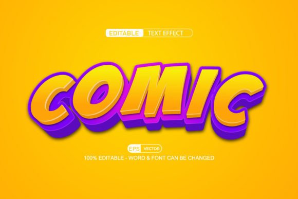 Comic 3D Editable Text Effect Vector