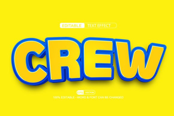 Crew 3D Editable Text Effect Vector: A Versatile Design Tool for Creators