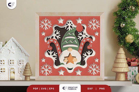 Cute Christmas Gnome 3D Shadow Box: A Creative Holiday Craft for All Skill Levels