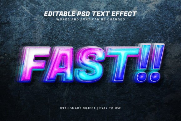 Editable Text Fast Style with 3D Effect