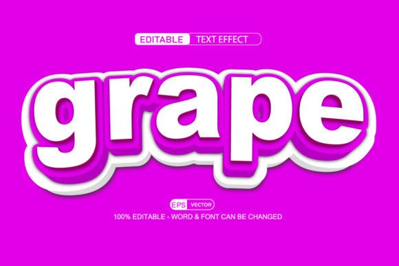 Grape 3D Editable Text Effect Vector: A Strategic Tool for Creative Professionals