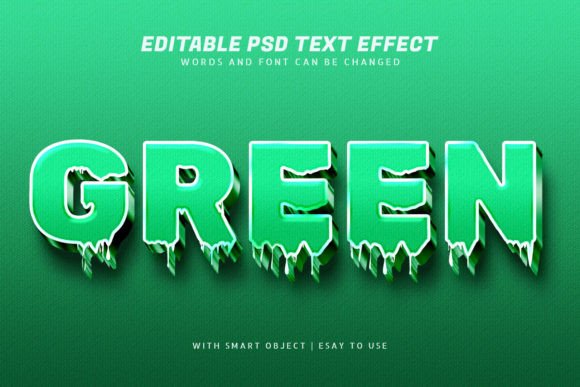 Green 3d Style Text Effect Editable for Creative Designers