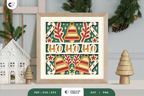Ho Ho Ho Christmas 3D Shadow Box