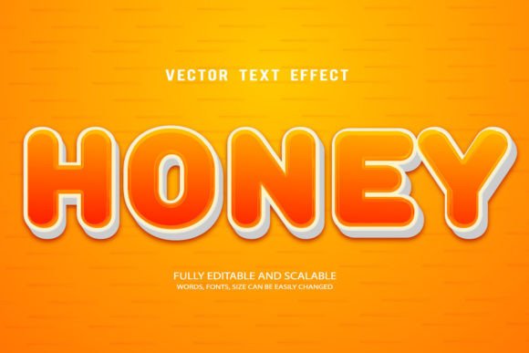 Honey 3D Editable Text Effect Vector