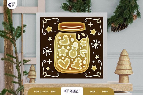 Jar of Christmas Cookies 3D Shadow Box: A Creative Holiday Project
