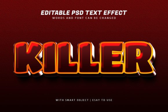 Killer 3d Red Text Effect Editable for Creative Flexibility