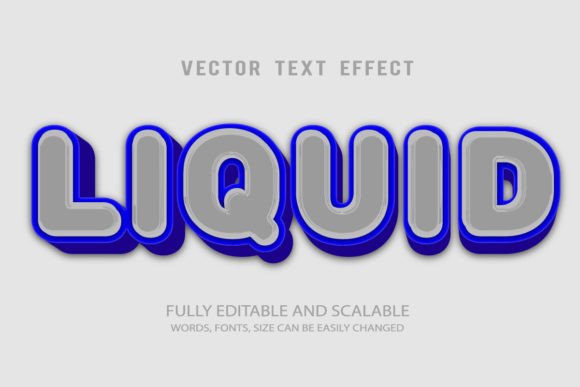 Liquid 3D Editable Text Effect Vector