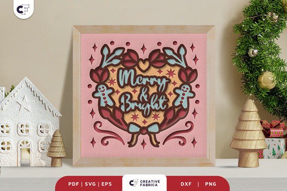 Merry Bright Christmas Wreath 3D SVG: A Creative Holiday Project for All