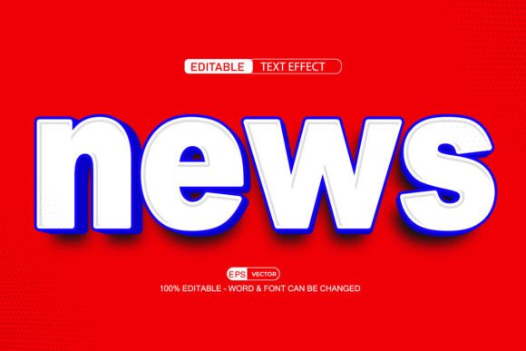 News 3d Editable Text Effect Vector