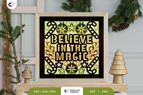 Retro Believe in the Magic 3D Shadow Box