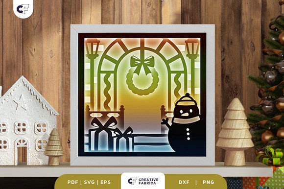 Retro Christmas Door 3D Shadow Box