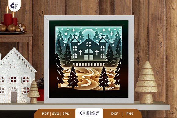 Retro Christmas Forest 3D Paper Cut