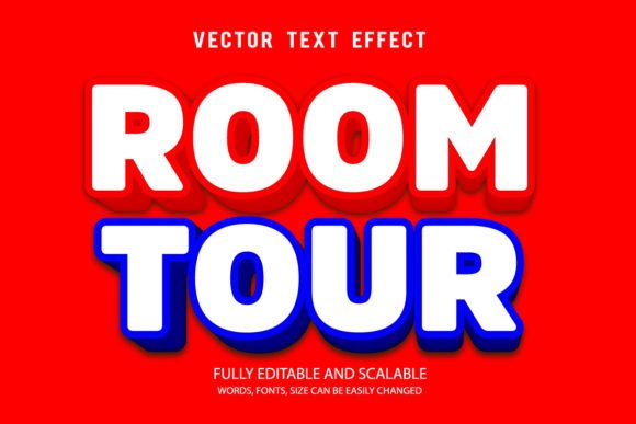 Room Tour 3d Editable Text Effect