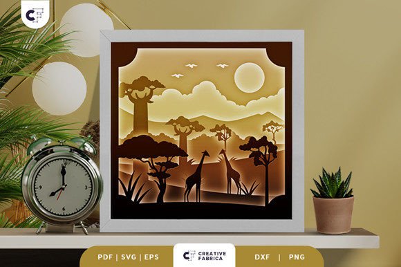 Savana Sunset 3D Shadow Box: A Creative Addition to Your Craft Projects