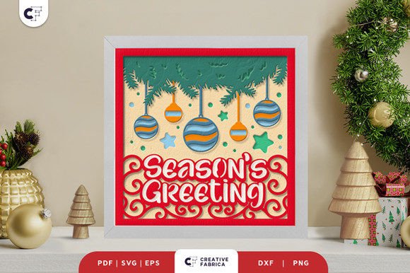 Season’s Greeting 3D Shadow Box SVG: A Creative Way to Spread Holiday Cheer