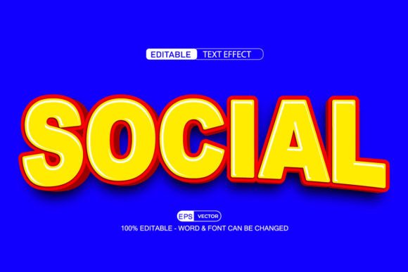 Social 3D Editable Text Effect Vector: A Versatile Design Tool