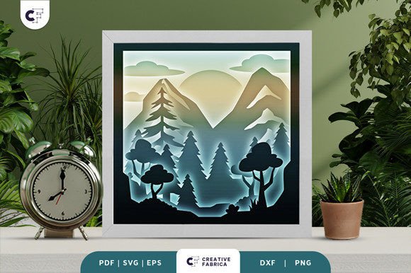 Sunrise in Mountain Forest 3D Shadow Box: A Creative Way to Bring Nature Indoors