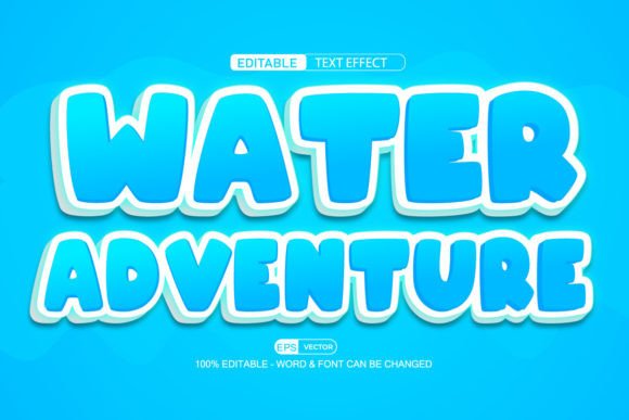 Water Adventure 3d Editable Text Effect for Creative and Practical Use