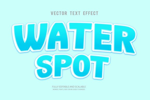 Water Spot 3d Editable Text Effect Vecto