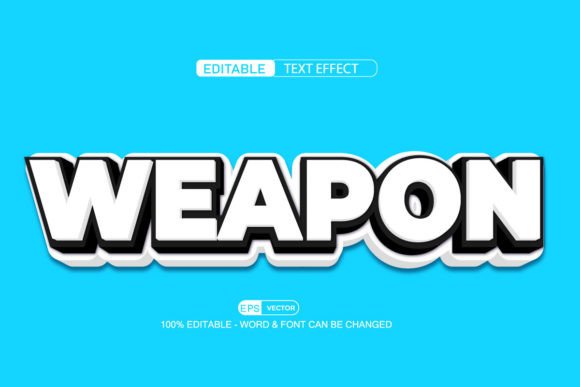 Weapon 3d Editable Text Effect Vector for Creative Projects