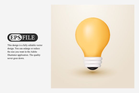 Yellow 3d Energy Light Bulb Idea: A Strategic Design for Creative and Professional Projects